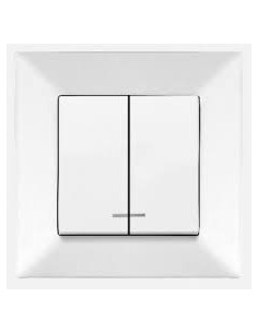 Выключатель 2скр. Meridian 970102 белый с подсветкой