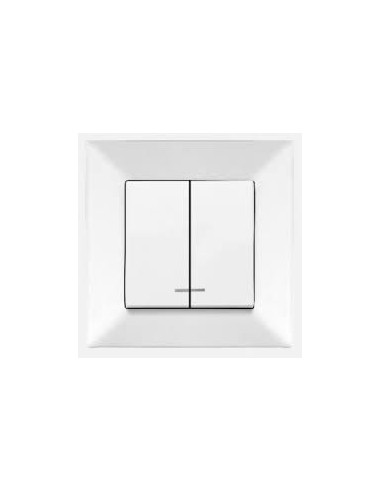 Выключатель 2скр. Meridian 970102 белый с подсветкой