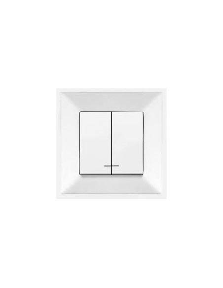 Выключатель 2скр. Meridian 970102 белый с подсветкой