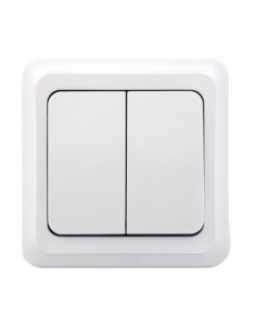 Выключатель двухклавишный с подсветкой Firat (96-03I)