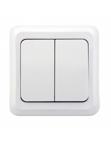 Выключатель двухклавишный с подсветкой Firat (96-03I)