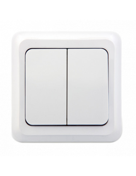 Выключатель двухклавишный с подсветкой Firat (96-03I)