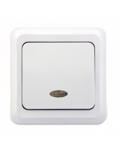 Выключатель одноклавишный с подсветкой Firat (96-01)