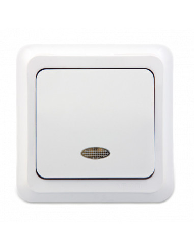 Выключатель одноклавишный с подсветкой Firat (96-01)