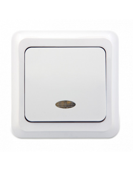 Выключатель одноклавишный с подсветкой Firat (96-01)