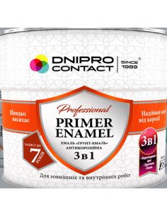 Грунт-емаль 3в1 "Dnipro Contact" срібляста  2,2кг