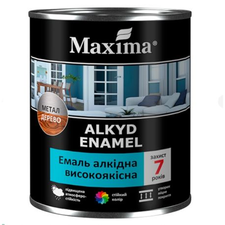 Емаль алкідка високоякісна біла MAXIMA 0