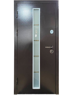 Двері металеві М/МДФ ТИП4 2050*860 ліві (-/дуб бронзовий зовнішня) СТ-101