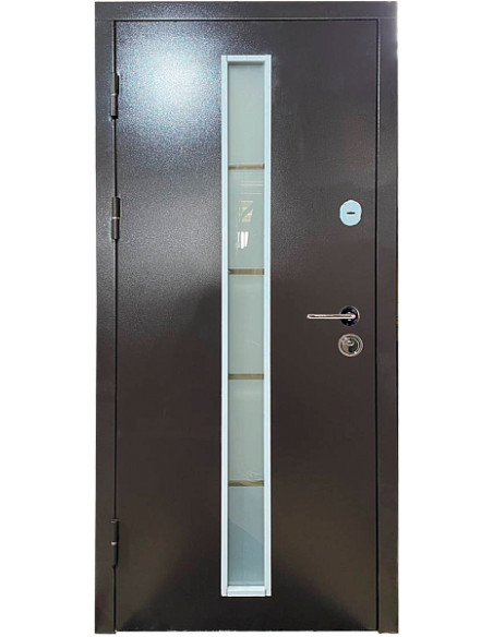 Двері металеві М/МДФ ТИП4 2050*860 ліві (-/дуб бронзовий зовнішня) СТ-101