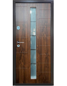 Двері металеві М/МДФ ТИП4 2050*860 ліві (-/дуб бронзовий зовнішня) СТ-101 2