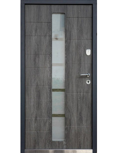 Двері металеві М/МДФ ТИП4 2050*860 ліві (-/дуб шато) СТ-101 2