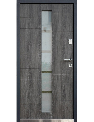 Двері металеві М/МДФ ТИП4 2050*860 ліві (-/дуб шато) СТ-101