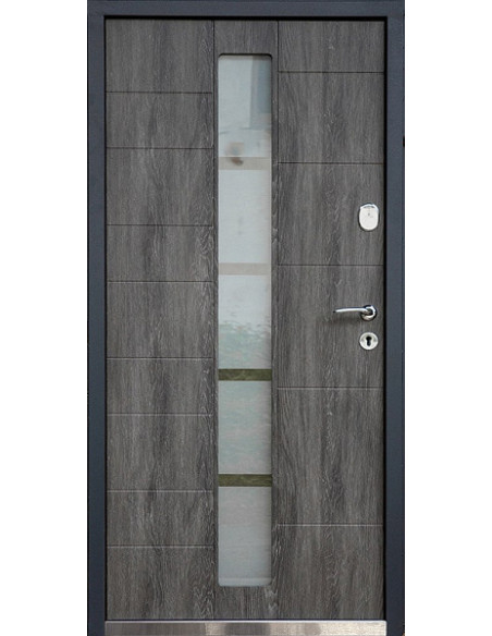 Двері металеві М/МДФ ТИП4 2050*860 ліві (-/дуб шато) СТ-101