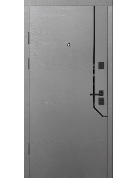 Двері Т13.0.ПЧ Mottura (9005) 860 титан горизонт/софт елегантно сірий_зовн ~641.1 + олово супермат/т