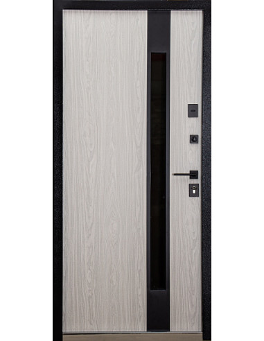 Двері Т16.ПЧ (9005) 960 метал графіт темний_зовн ~720.1 + венге парма_вн ~0.1 + скло №00 + поріг нер