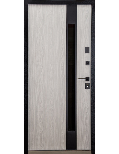 Двері Т16.ПЧ (9005) 960 метал графіт темний_зовн ~720.1 + венге парма_вн ~0.1 + скло №00 + поріг нер