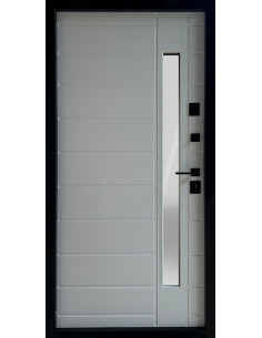 Двері Т16.ПЧ (9005) 960 метал дуб бронзовий_зовн ~719.1 + емаль біла_вн ~148 + скло №00 л 2