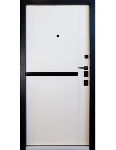 Двері Т2.24.ПЧ Kale (9005) 860 софт темно-сірий сатин_зовн ~542.1 + слонова кістка супермат_вн ~547. 2