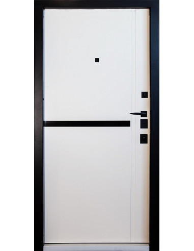 Двері Т2.24.ПЧ Kale (9005) 860 софт темно-сірий сатин_зовн ~542.1 + слонова кістка супермат_вн ~547.