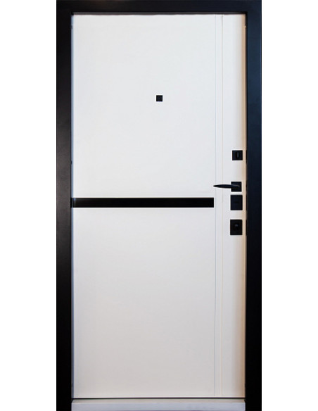 Двері Т2.24.ПЧ Kale (9005) 860 софт темно-сірий сатин_зовн ~542.1 + слонова кістка супермат_вн ~547.