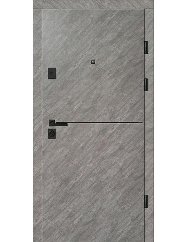 Двері Т3.23.Д.ПЧ (9005/9003) 860 зріз каменю 2383_зовн ~514.1 + емаль біла_вн ~639.1 л