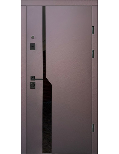 Двері Т3.23.ПЧ (9005) 860 бронзовий браш_зовн ~535.1 + емаль біла_вн ~400 л