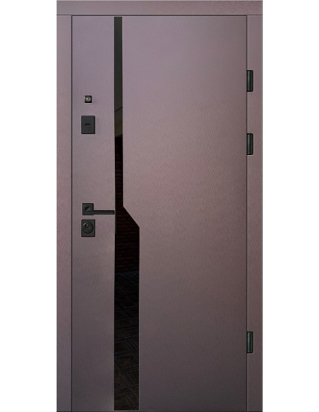 Двері Т3.23.ПЧ (9005) 860 бронзовий браш_зовн ~535.1 + емаль біла_вн ~400 л