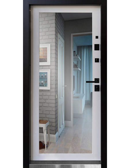 Двері Т3.23.ПЧ (9005) 860 бронзовий браш_зовн ~535.1 + емаль біла_вн ~400 л