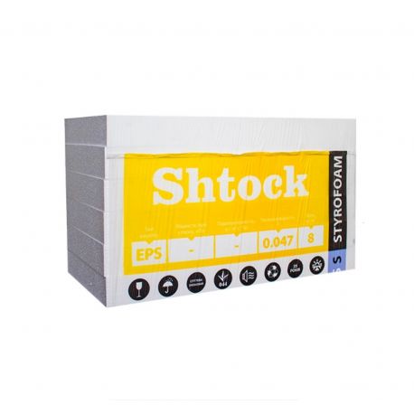 Пінопласт Шток (Shtock) EPS S, 50мм, 1000*500 (8 кг/м.куб.)