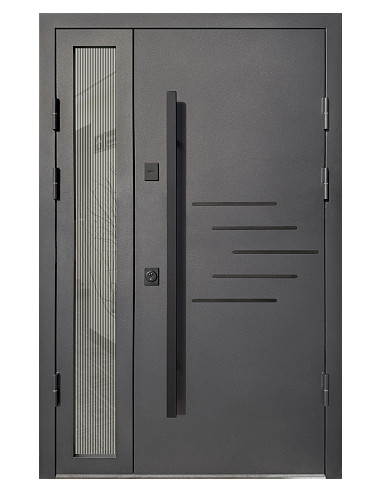 Двері Т4.0.ТЧ (офісна ручка) (Т183) 1200 _зовн ~834.1 + норд антискрейч_вн ~154 + скло №01 л