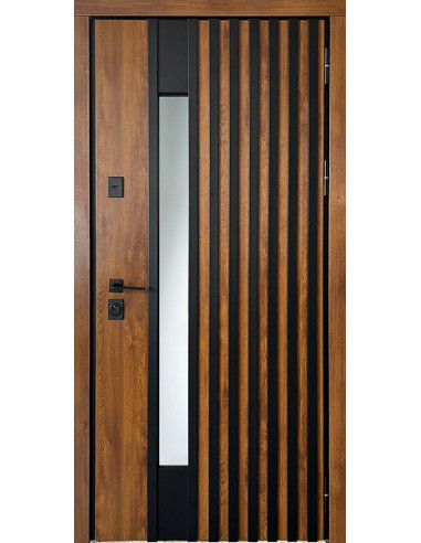 Двері Т6.23.ПЧ (9005) 960 метал дуб золотий_зовн ~720.1 + термо дуб золотий_вн ~0.1 + скло №00 л