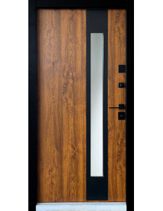 Двері Т6.23.ПЧ (9005) 960 метал дуб золотий_зовн ~720.1 + термо дуб золотий_вн ~0.1 + скло №00 л 2