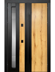 Двері Т6.23.ТЧ (офісна ручка) (9005) 1200 метал крафт золотий/метал фарбований 9005_зовн ~731.1 + ду