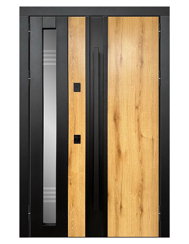 Двері Т6.23.ТЧ (офісна ручка) (9005) 1200 метал крафт золотий/метал фарбований 9005_зовн ~731.1 + ду