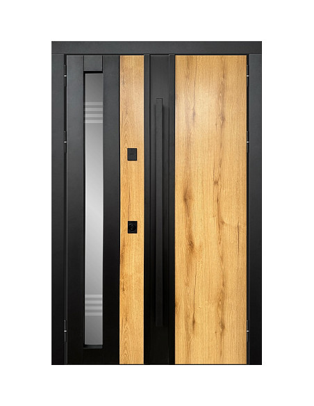 Двері Т6.23.ТЧ (офісна ручка) (9005) 1200 метал крафт золотий/метал фарбований 9005_зовн ~731.1 + ду