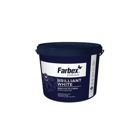 Фарба інтер'для стель та стін білосніжна ВДА (Brillsant White), біла матова TM Farbex 4,2 кг