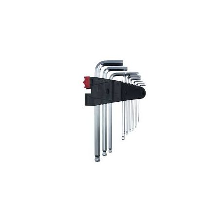 Набір Г-подібних ключів HEX кулясті подовжені Haisser