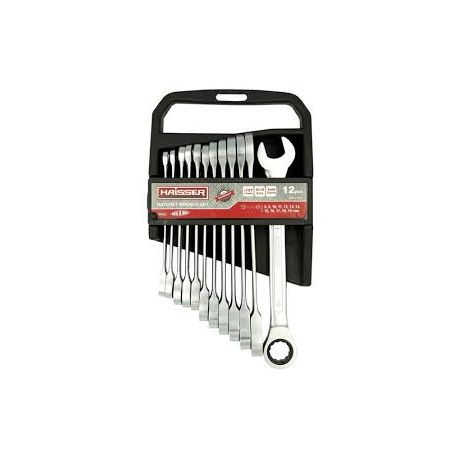 Набір ключів комбінованих з тріскачкою COLD STAMPED 12 од