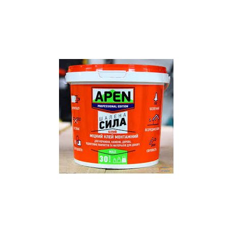 Клей монтажний  APEN "Шалена сила" акриловий білий 3 кг