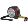 5мх25мм рулетка нейлон, прогумований корпус, 2 стопа,магніт, HAISSER Compacn