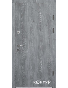 157/605 BLK [N] 2050*950 Ліве Дуб шато, Тип 2.3, KALE 252/257, мдф16/10 (сіра рама)+ нержавіючий пор