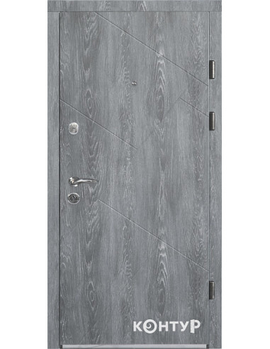 157/605 BLK [N] 2050*950 Ліве Дуб шато, Тип 2.3, KALE 252/257, мдф16/10 (сіра рама)+ нержавіючий пор