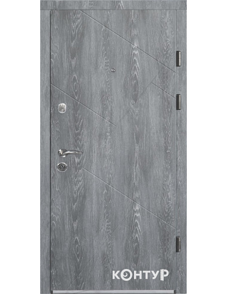 157/605 BLK [N] 2050*950 Ліве Дуб шато, Тип 2.3, KALE 252/257, мдф16/10 (сіра рама)+ нержавіючий пор