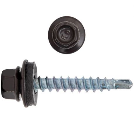 Саморіз покрівельний по металу 4,8х19  RAL 8019