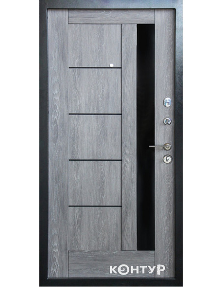 157/605 BLK [N] 2050*950 Ліве Дуб шато, Тип 2.3, KALE 252/257, мдф16/10 (сіра рама)+ нержавіючий пор