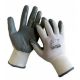 Рукавички трикотажні  Білий колір,Нитрилове покриття (сірий) 10 Werk, з підівкою