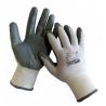 Рукавички трикотажні  Білий колір,Нитрилове покриття (сірий) 10 Werk, з підівкою