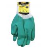 Рукавичкі поліестер білі зелене ребристе латексне покриття розмір 10 WERK