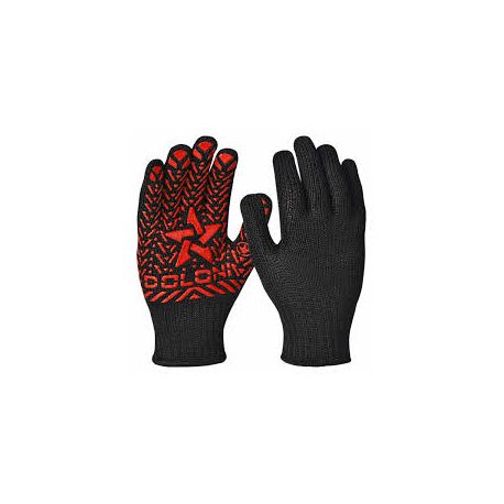 Рукавиці робочі трикотажні чорні з жовтою ПВХ "Зірка"