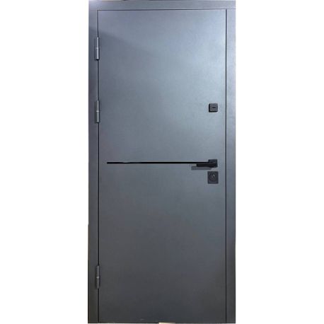 Двері металеві М/МДФ ТИП4 2050*860 ліві (-/біле дерево зовнішня) СТ-107